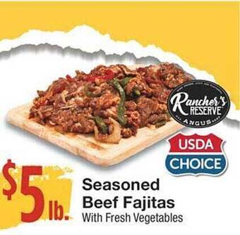 United Supermarkets Seasoned beef fajitas offer