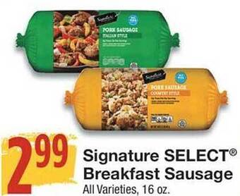 United Supermarkets Signature select breakfast sausage offer