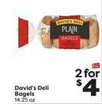 Weis Markets David's deli bagels offer
