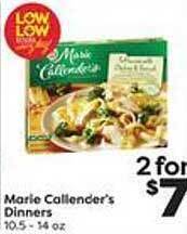 Weis Markets Marie callender's dinners offer