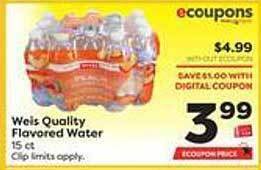 Weis Markets Weis quality flavored water offer