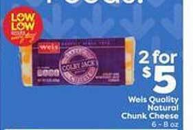 Weis Markets Weis quality natural chunk cheese offer