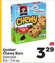 Weis Markets Quaker chewy bars offer