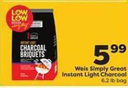 Weis Markets Weis simply great instant light charcoal offer