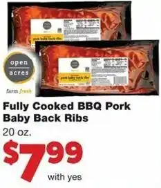 Family Fare Fully Cooked BBQ Pork Baby Back Ribs 20 oz offer