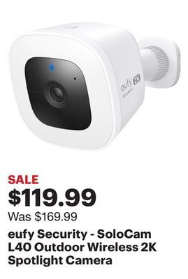 Best Buy Eufy security - solocam l40 outdoor wireless 2k spotlight camera offer