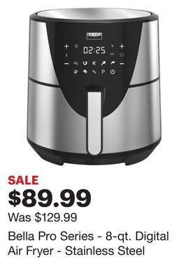 Best Buy Bella pro series - 8-qt. digital air fryer - stainless steel offer