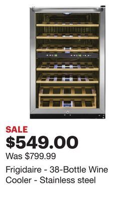Best Buy Frigidaire - 38-bottle wine cooler - stainless steel offer