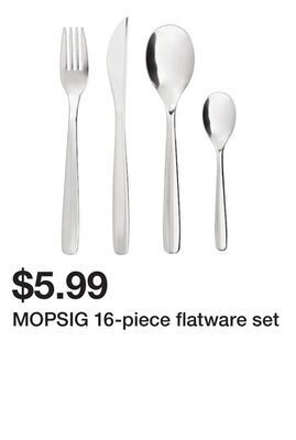 Ikea Mopsig 16-piece flatware set offer