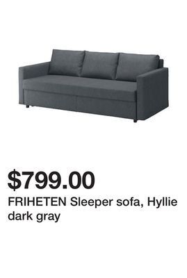 Ikea Friheten sleeper sofa, hyllie dark gray offer