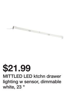 Ikea Mittled led ktchn drawer lighting w sensor, dimmable white, 23 " offer