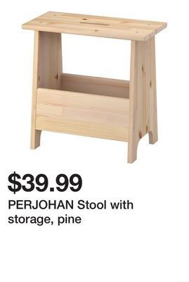 Ikea Perjohan stool with storage, pine offer