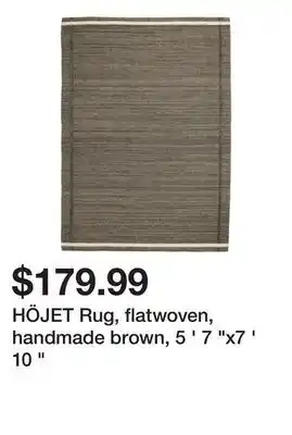 Ikea Höjet rug, flatwoven, handmade brown, 5 ' 7 "x7 ' 10 " offer