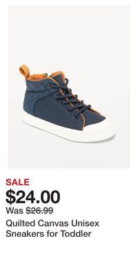 Old Navy Quilted canvas unisex sneakers for toddler offer