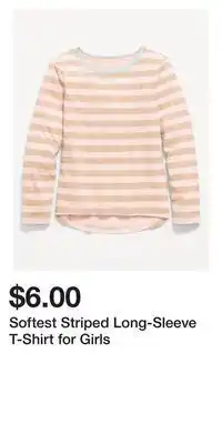 Old Navy Softest striped long-sleeve t-shirt for girls offer