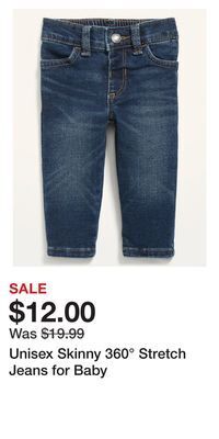 Old Navy Unisex skinny 360° stretch jeans for baby offer
