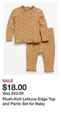 Old Navy Plush-knit lettuce-edge top and pants set for baby offer