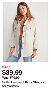 Old Navy Soft-brushed utility shacket for women offer