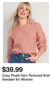 Old Navy Cozy plush-yarn textured-knit sweater for women offer