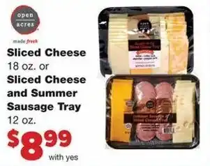 Family Fare Sliced Cheese 18 oz or Sliced Cheese and Summer Sausage Tray 12 oz offer