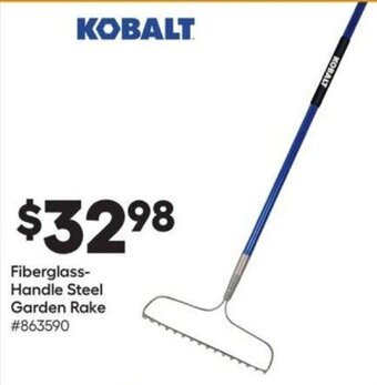 Lowe's Kobalt Fiberglass-Handle Steel Garden Rake offer