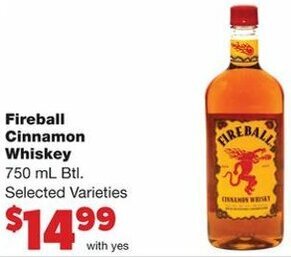 Family Fare Fireball Cinnamon Whiskey 750ml offer