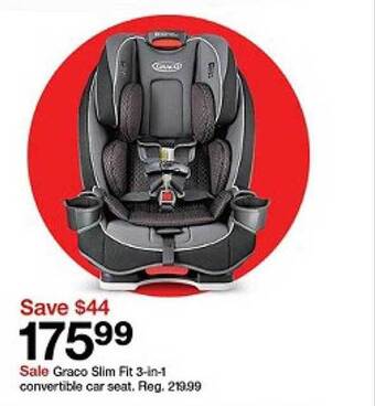 Target Graco slim fit 3-in-1 convertible car seat offer