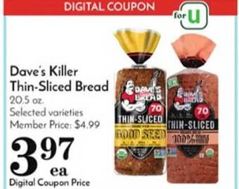 Pavilions Dave's killer thin-sliced bread offer