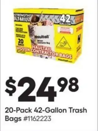 Lowe's 20-Pack 42-Gallon Trash Bags offer