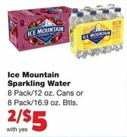 Family Fare Ice Mountain Sparkling Water offer