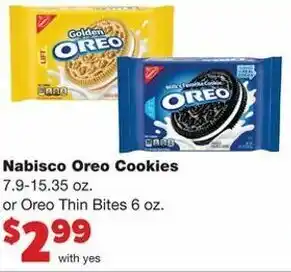 Family Fare Nabisco Oreo Cookies 7.9-15.35 oz offer