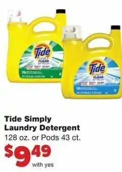 Family Fare Tide Simply Laundry Detergent 128 oz offer