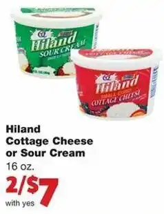 Family Fare Hiland Cottage Cheese or Sour Cream 16 oz offer