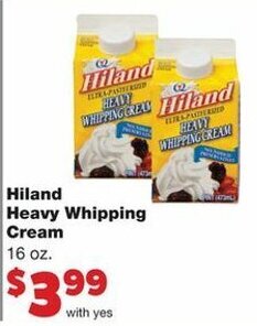 Family Fare Hiland Heavy Whipping Cream 16 oz offer