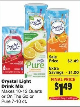 Family Fare Crystal Light Drink Mix offer