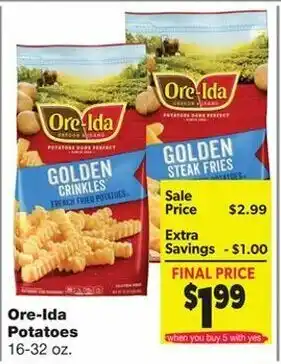 Family Fare Ore-Ida Potatoes 16-35 oz offer