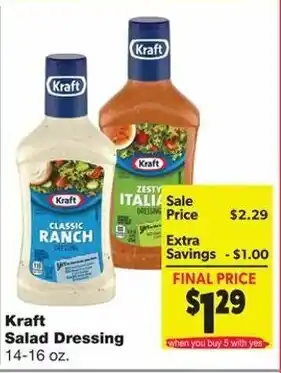 Family Fare Kraft Salad Dressing 14-16 oz offer