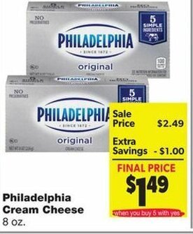 Family Fare Philadelphia Cream Cheese 8 oz offer
