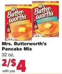 Family Fare Mrs. Butterworth's Pancake Mix 32 oz offer