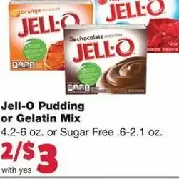 Family Fare Jell-O Pudding or Gelatin Mix 4.2-6 oz offer
