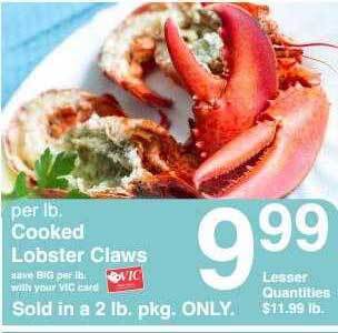 Harris Teeter Cooked lobster claws offer