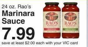 Harris Teeter Rao's marinara sauce offer