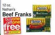 Harris Teeter Nathan's beef franks offer
