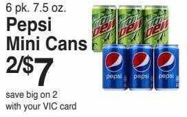 Harris Teeter Pepsi mini cans offer