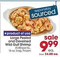 Large peeled and deveined wild gulf shrimp