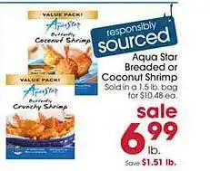 Giant Eagle Aqua star breaded or coconut shrimp offer