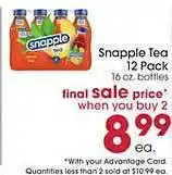 Giant Eagle Snapple tea 12 pack offer