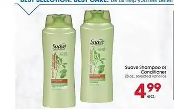 Suave shampoo or conditioner