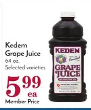 Pavilions Kedem grape juice offer