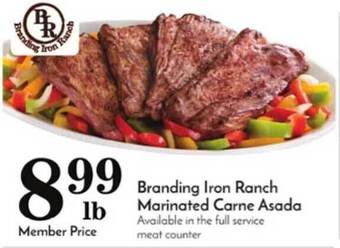 Pavilions Branding iron ranch marinated carne asada offer